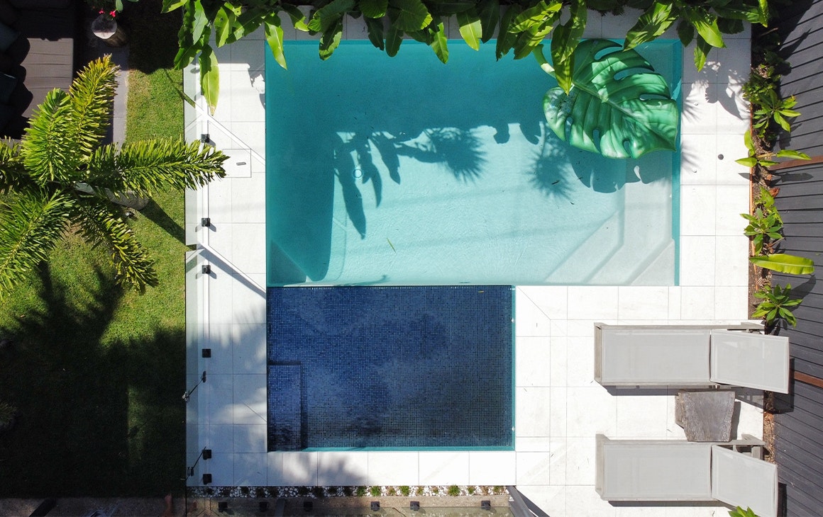 a pool seen from above